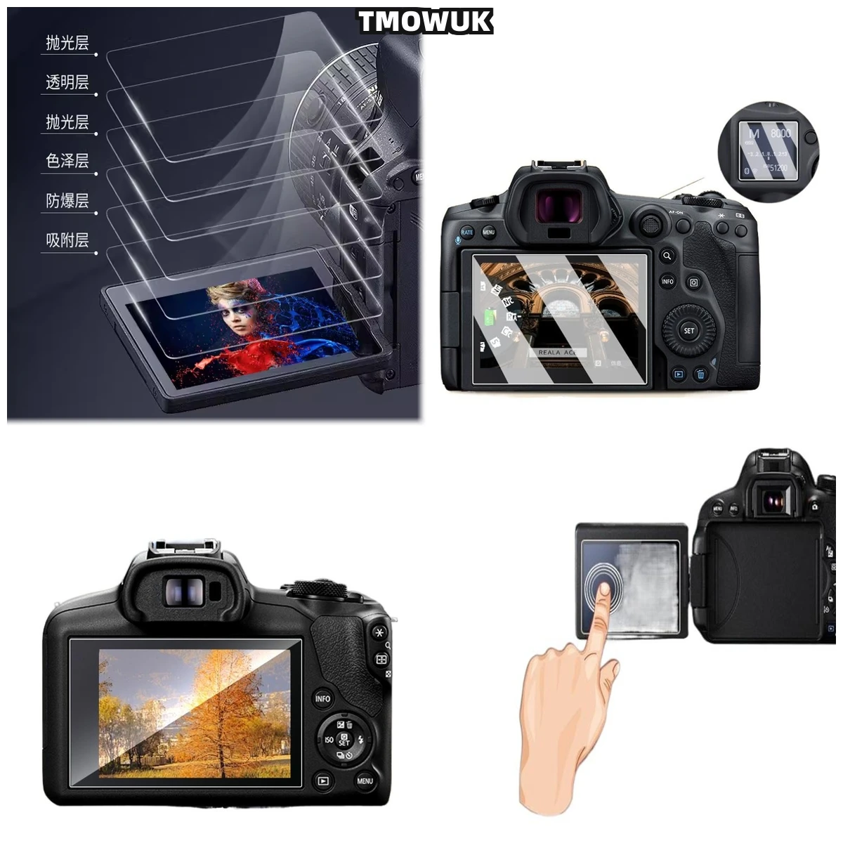 

For Canon EOSR M5 M3 M10 100D KISS X7 Tempered Glass Film HD Clear 9H Hardness Anti-Scratch Screen Protector Guard