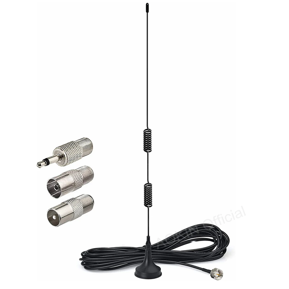 FM Antenna Magnetic Base FM Radio Antenna for Indoor Digital HD Radio FM Radio Bluetooth Home Stereo Receiver Audio Video