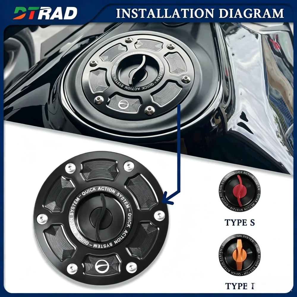 CNC Aluminum Alloy Keyless Fuel Tank Cap Fit KTM 1090 ADVENTURE 2015-2016 Motorcycle Accessories Quick Open Gas Tank Cover