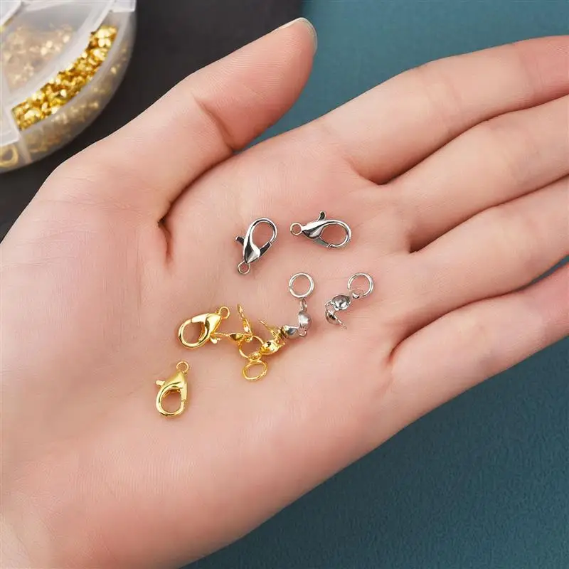 Jewelry Making Kits Lobster Clasp Open Jump Rings End Crimps Beads Box Sets DIY Earring Bracelet Necklace Findings Kit Set