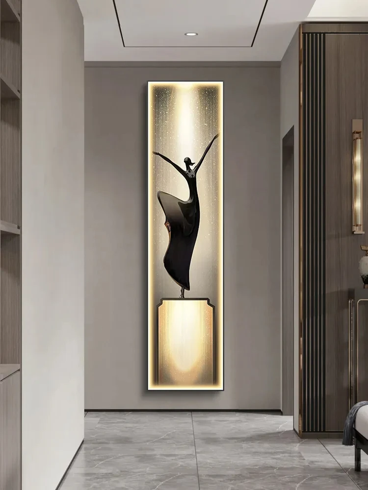 Imagem -03 - Lâmpada de Parede Led Estreito Vertical Strip Criativo e Luxuoso Simples Varanda Arte Pintura Decorativa Corredor e Corredor Pinturas Suspensas E27