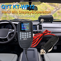 QYT KT-WP12 VHF UHF 136-174MHz 400-480MHz Dual Band 25W 200Chs Mini Car Mobile Radio FM Vox Scrambler Hand Mic Display Operation