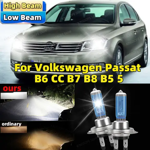 2Pcs 100W Halogen Lamp Canbus Car Headlight H7 Low Beam 6500K For VW Volkswagen Passat B6 CC B7 B8 B5 5 Front Bulbs