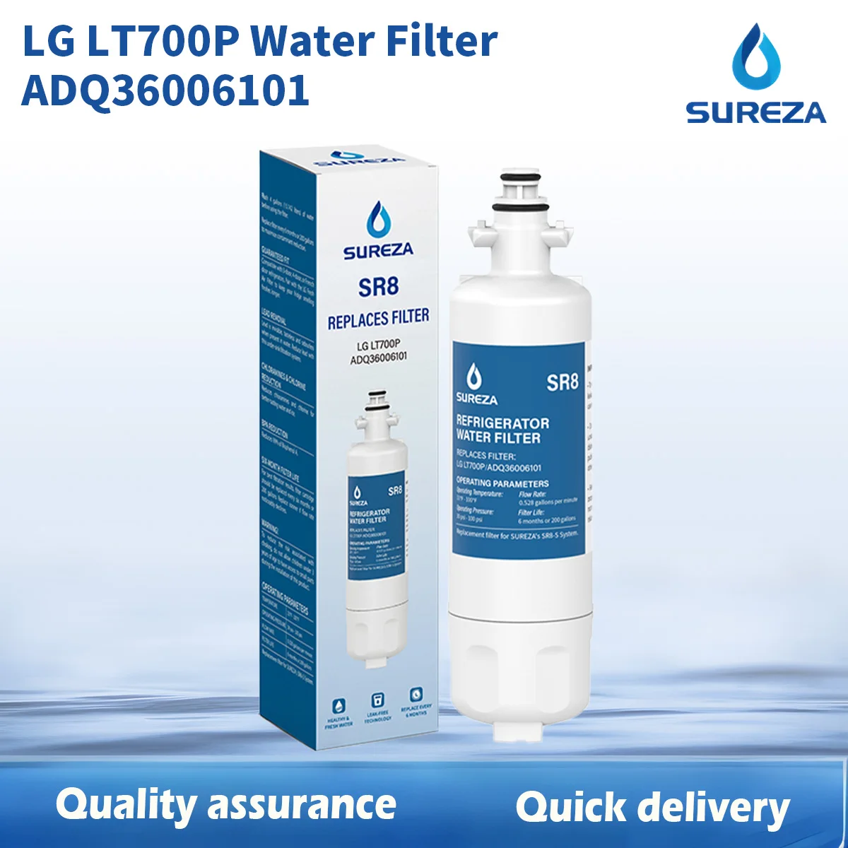 

1-3Pcs Replacement LG LT700P Refrigerator Water Filter,Compatible with ADQ36006101 ADQ36006102 Kenmore 9690 RWF1200A AGF80300801