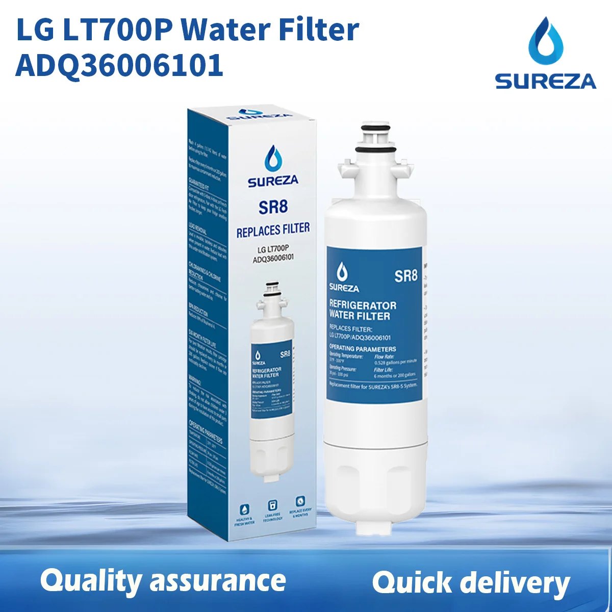 1-3Pcs Replacement LG LT700P Refrigerator Water Filter,Compatible with ADQ36006101 ADQ36006102 Kenmore 9690 RWF1200A AGF80300801