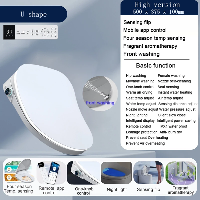 WETIPS Smart Toilet Seats Japan Toilet Auto Opening WC Control App Lid Inteligente Cleaning Smart Auto Bidet Feminine Hygiene