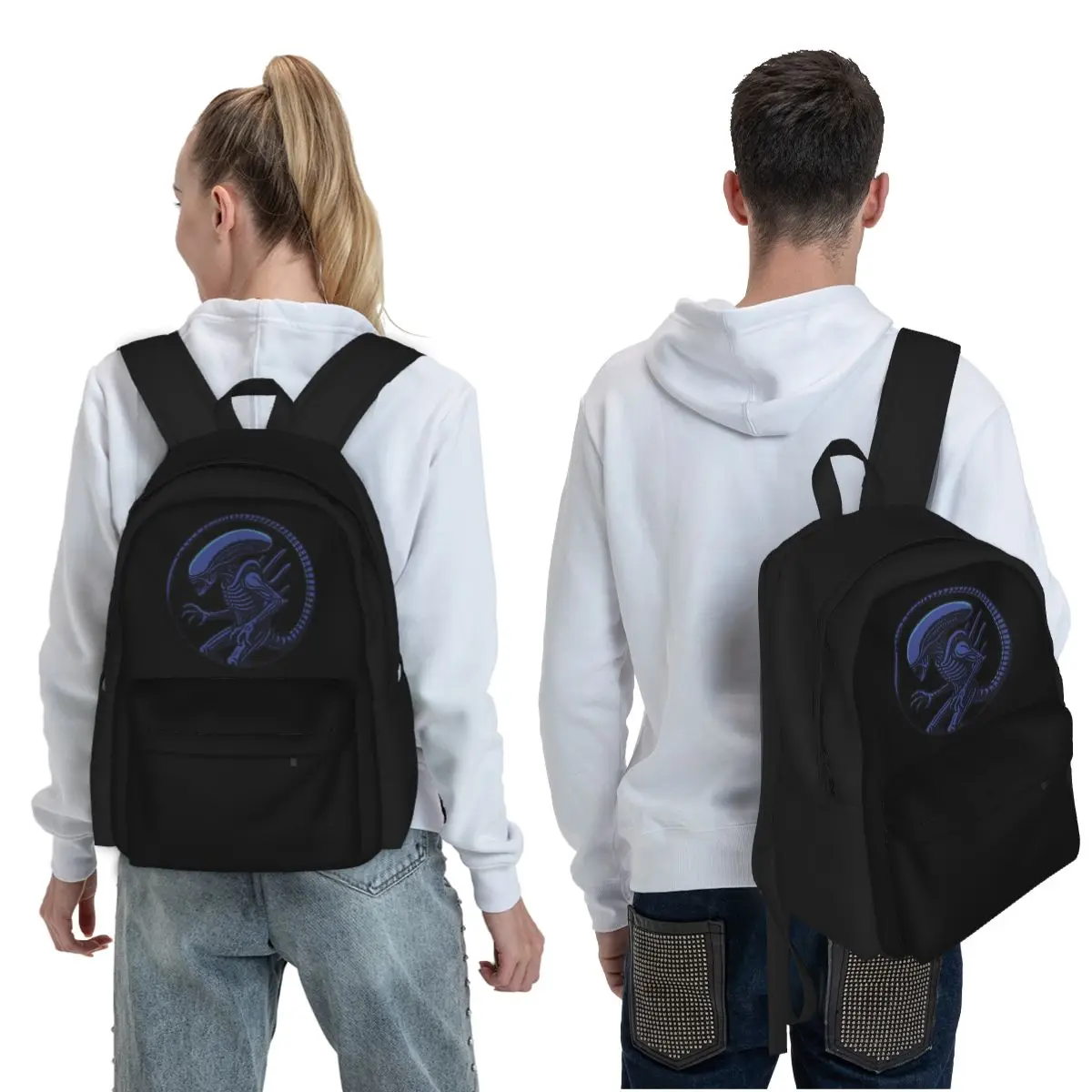 Alien Movie Xenomorph Student Backpack School Bag Hiking Travel Daypack for Men Women Fashion Bookbag Shoulder Bags