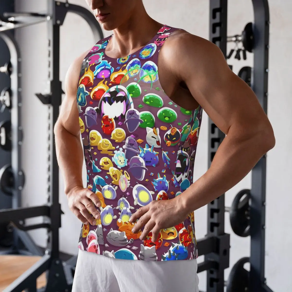 

Quick Dry Slime Rancher Cartoon Game Anime Cute Gym Tank Muscle Sleeveless Shirt Bodybuilding Breathable Vest