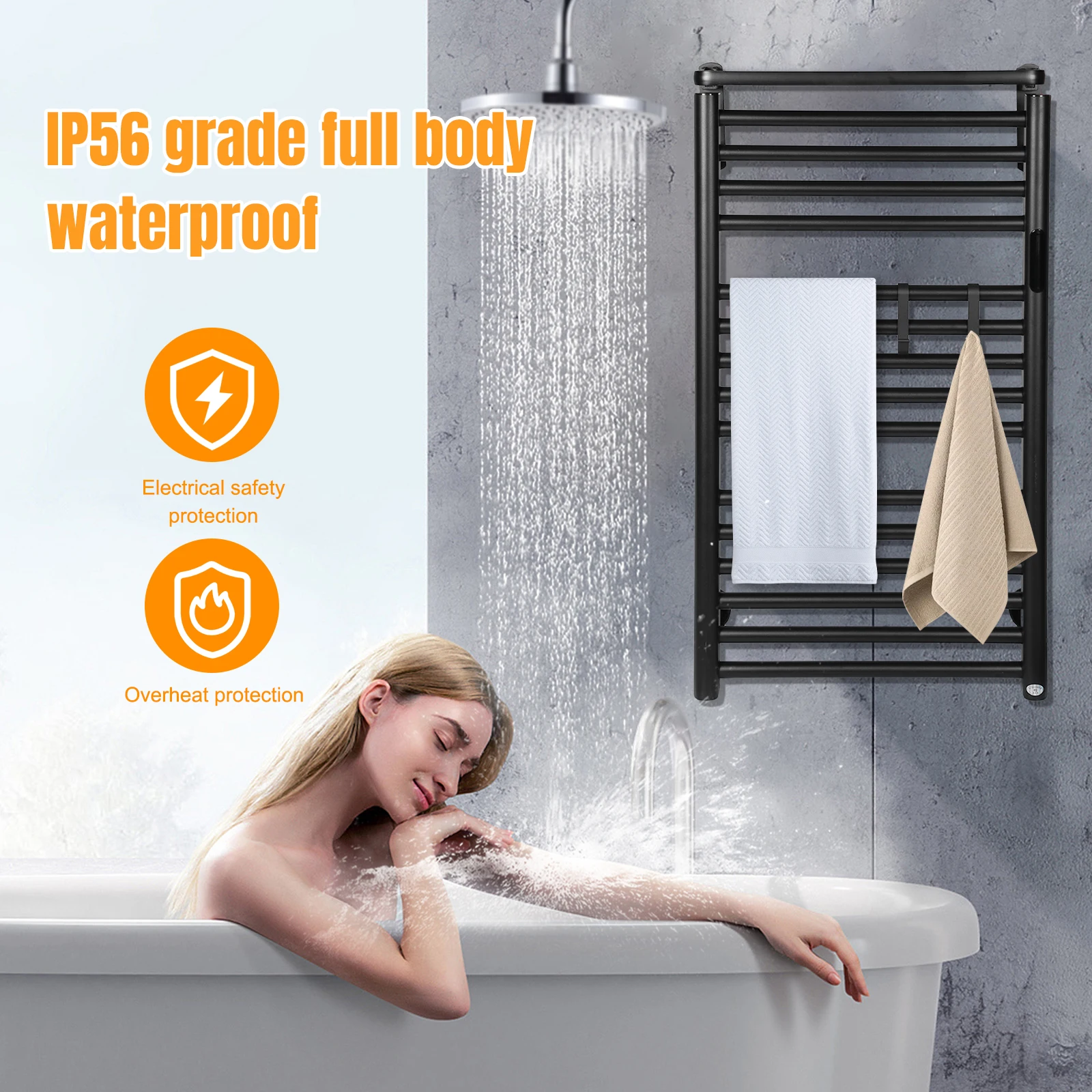 

Сушилка для полотенец на 15 мест с подогревом, таймером и контролем температуры, термостойкая полка для полотенец, водонепроницаемость IP56, для дома, бассейна, салона красоты