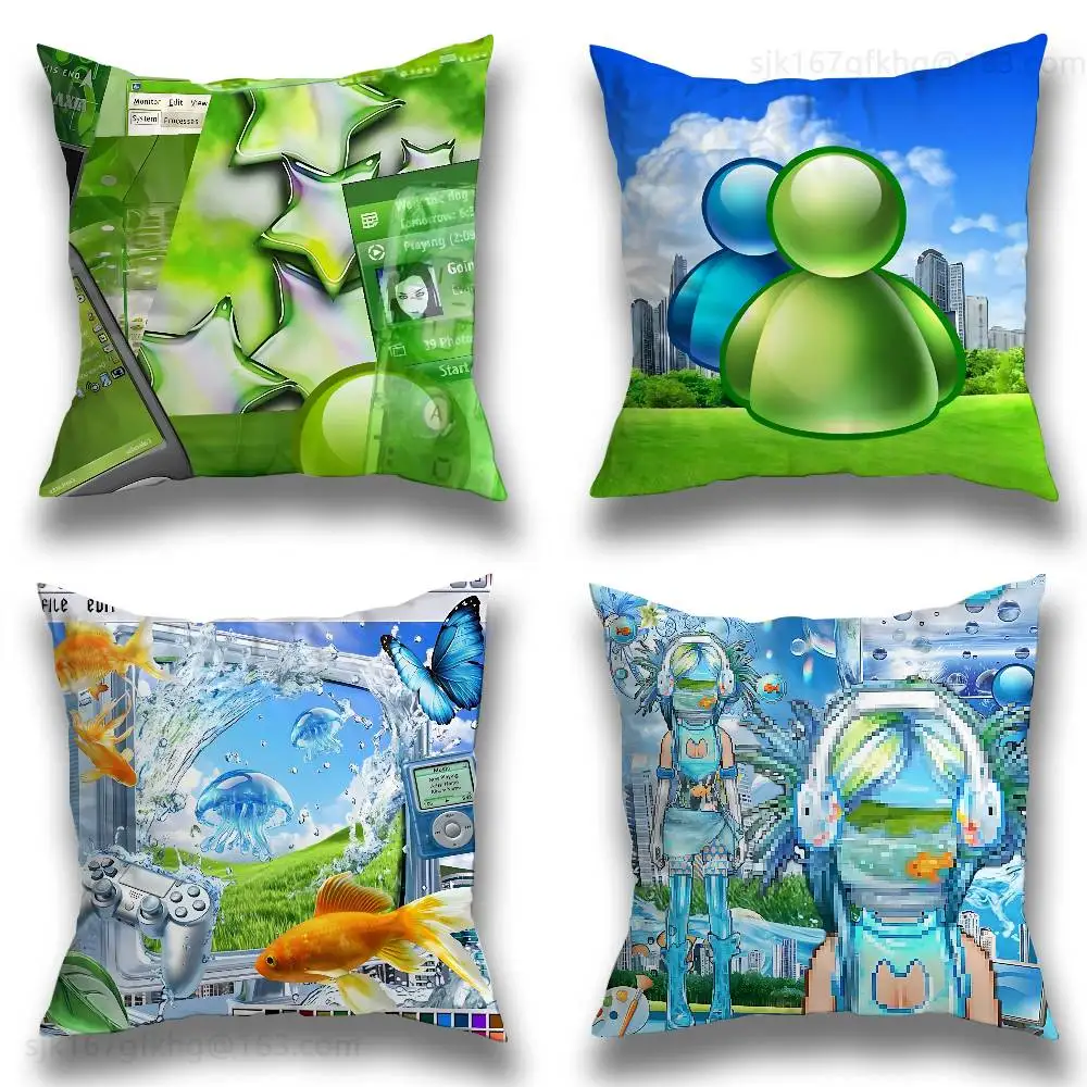 Frutiger Aero Art Pillow Case Pillow Case Living Room Sofa Cushion Cover Suitable For Home Bedroom Room Decoration
