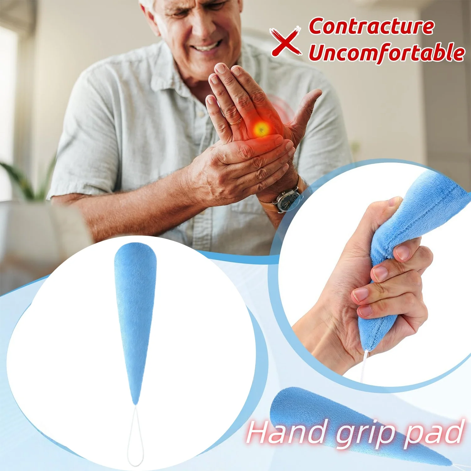 

Подушечка для пальцев в форме моркови для людей с болезнью Паркинсона и деменцией, предотвращает контрактуру кисти и пальцев, улучшает подвижность пальцев.