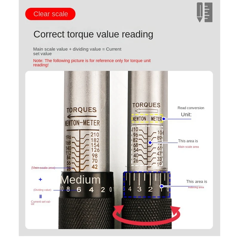 토크 스패너 프리셋 Kg 토크 렌치 고정밀 조정 가능한 자전거 자동차 타이어 세트 부품 3/8 인치 19-110N.M
