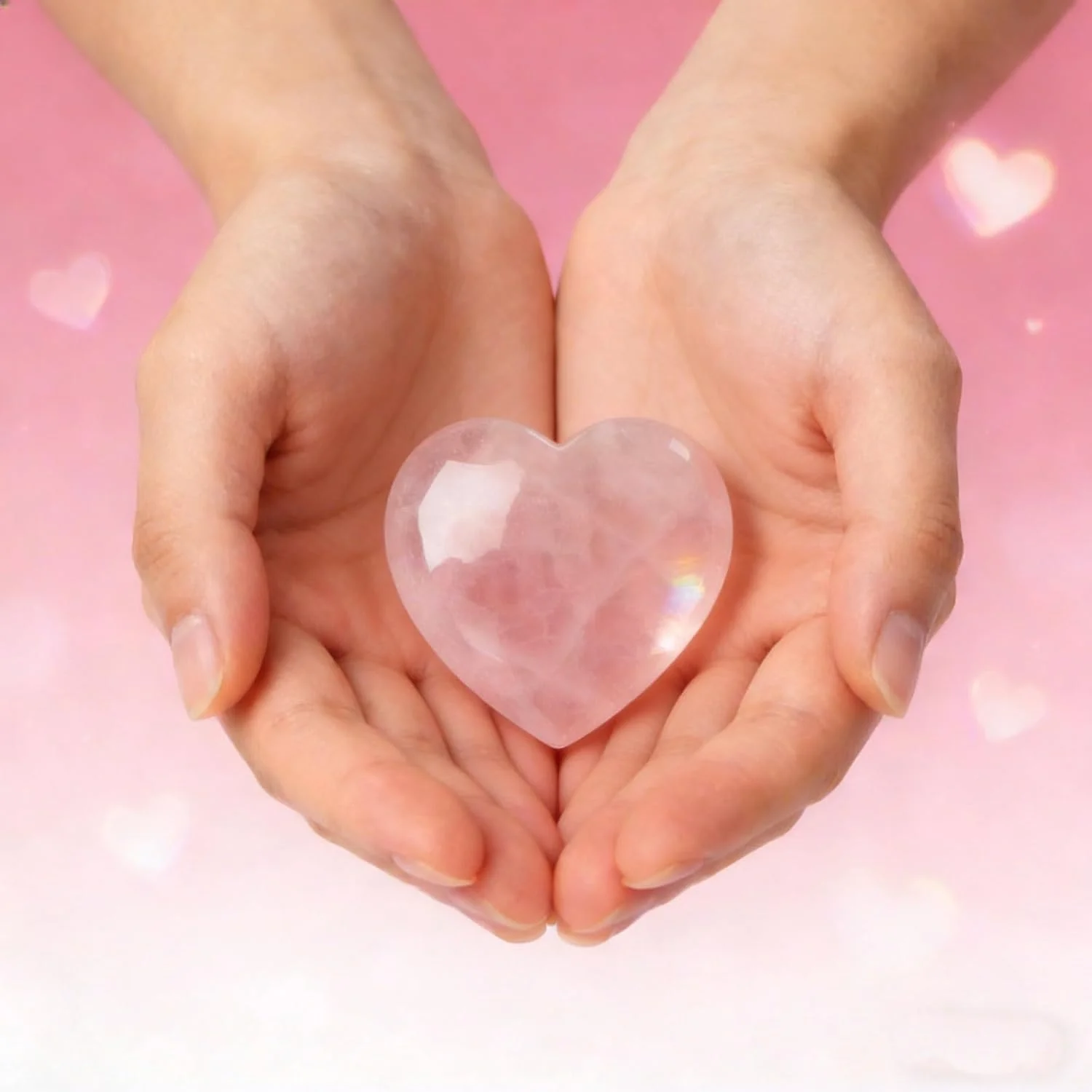 1 handmade Bohemian style natural pink crystal heart-shaped crystal, randomly styled, hand polished smooth pink translucent stone, containing natural inclusions and cracks, suitable for Valentine's Day, Mother's Day, graduation gifts, DIY handicrafts