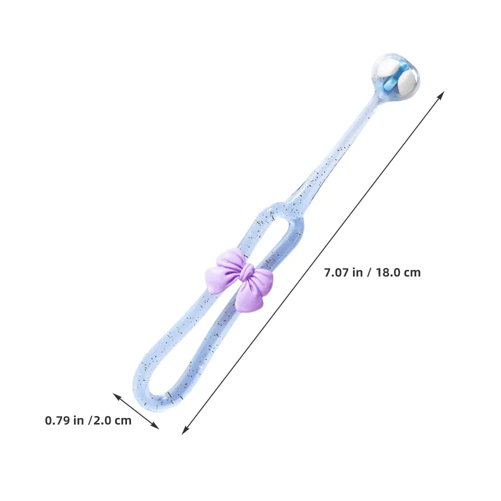 3Pcs Three-Sided Toothbrush Kids Soft Bristles Bowknot Design Cute Girl Tooth Brush Set Travel Friendly Manual Use
