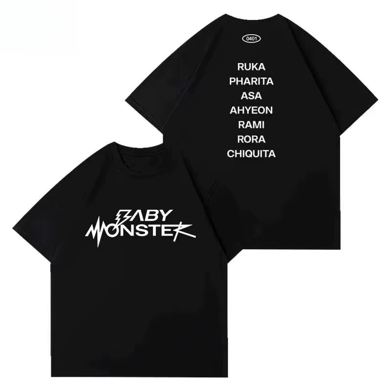 BABYMONSTER See You There T-shirt Kpop Fashion Summer Cotton Short Sleeve Tee Tops Men Women Hip Hop Loose Letter Print T Shirt