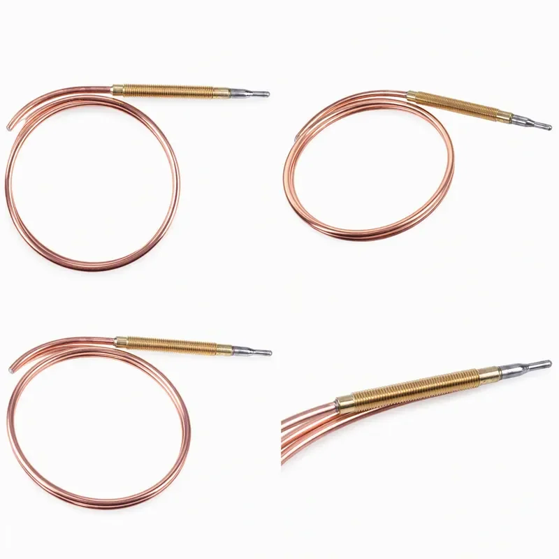Universal Gas Thermocouple 60cm 120cm Fireplace Parts with 5 Fixed Components for Gas Stove Heating Burner Replacement 1-5pcs