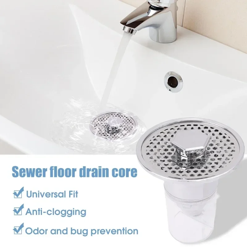 Lavabo da bagno universale Pop-Up Bounce Core Sink Hair Catcher filtro di scarico tappo per vasca da bagno filtro per lavabo accessori per il bagno 3/1 pz