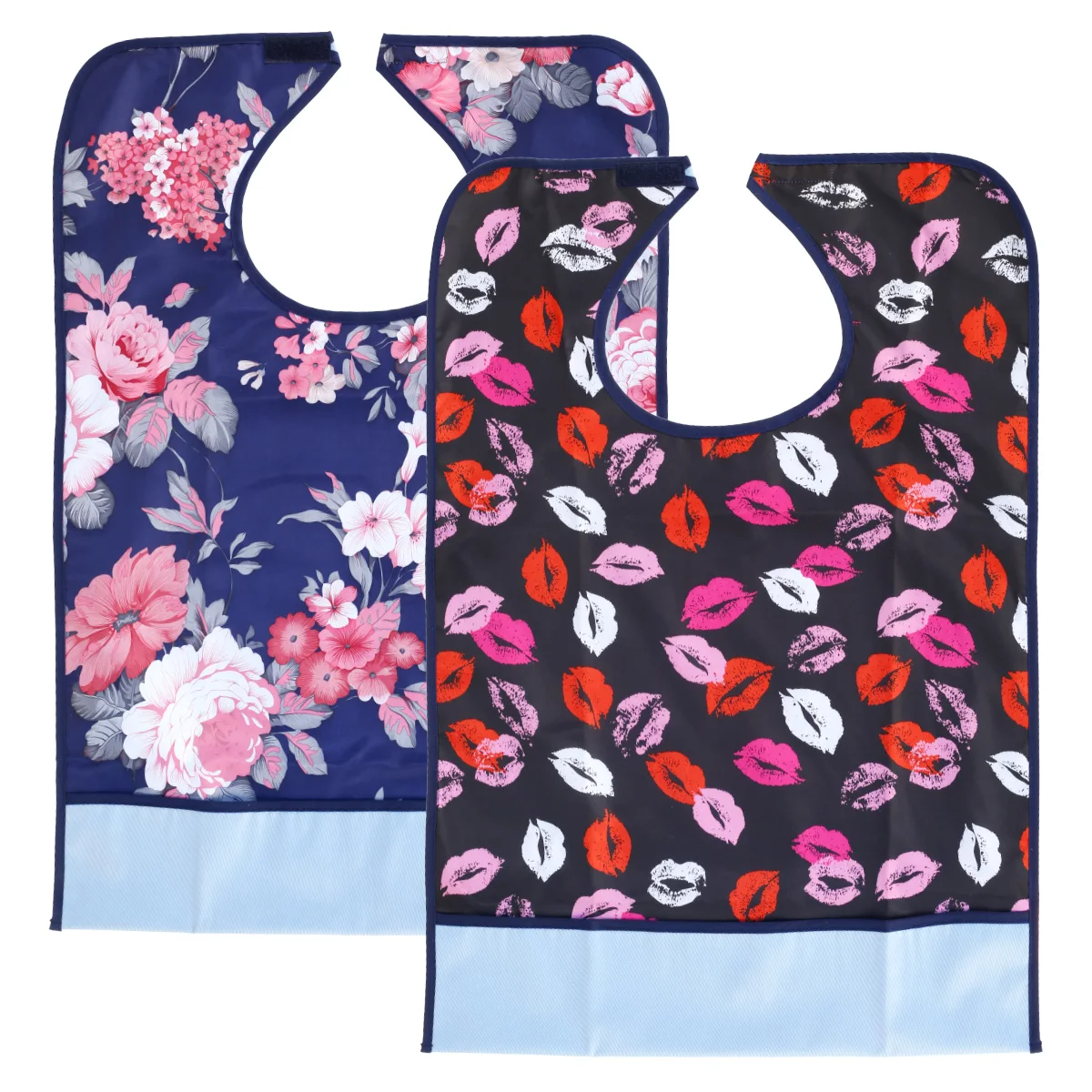 2pc Elderly Bibs Waterproof Adult Mealtime Bib Disability Aid Bibs Washable Reusable Disability Eat Aid Apron Clothing Protector