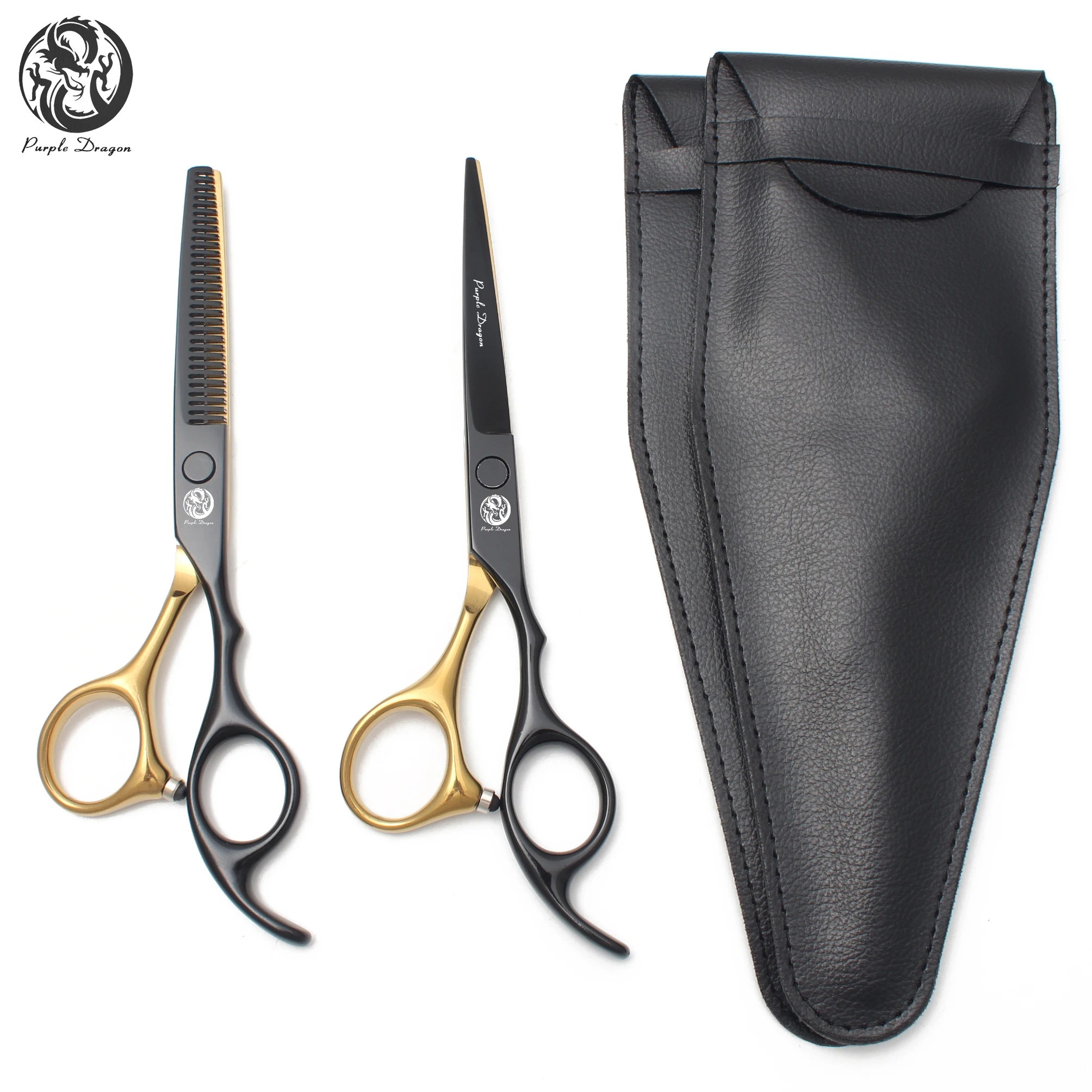 2 Pcs Hair Scissors 440C Stainless Steel Straight Thinning Shears Cutting Barber Salon Home Sharp Blades Ergonomic Handle Z888