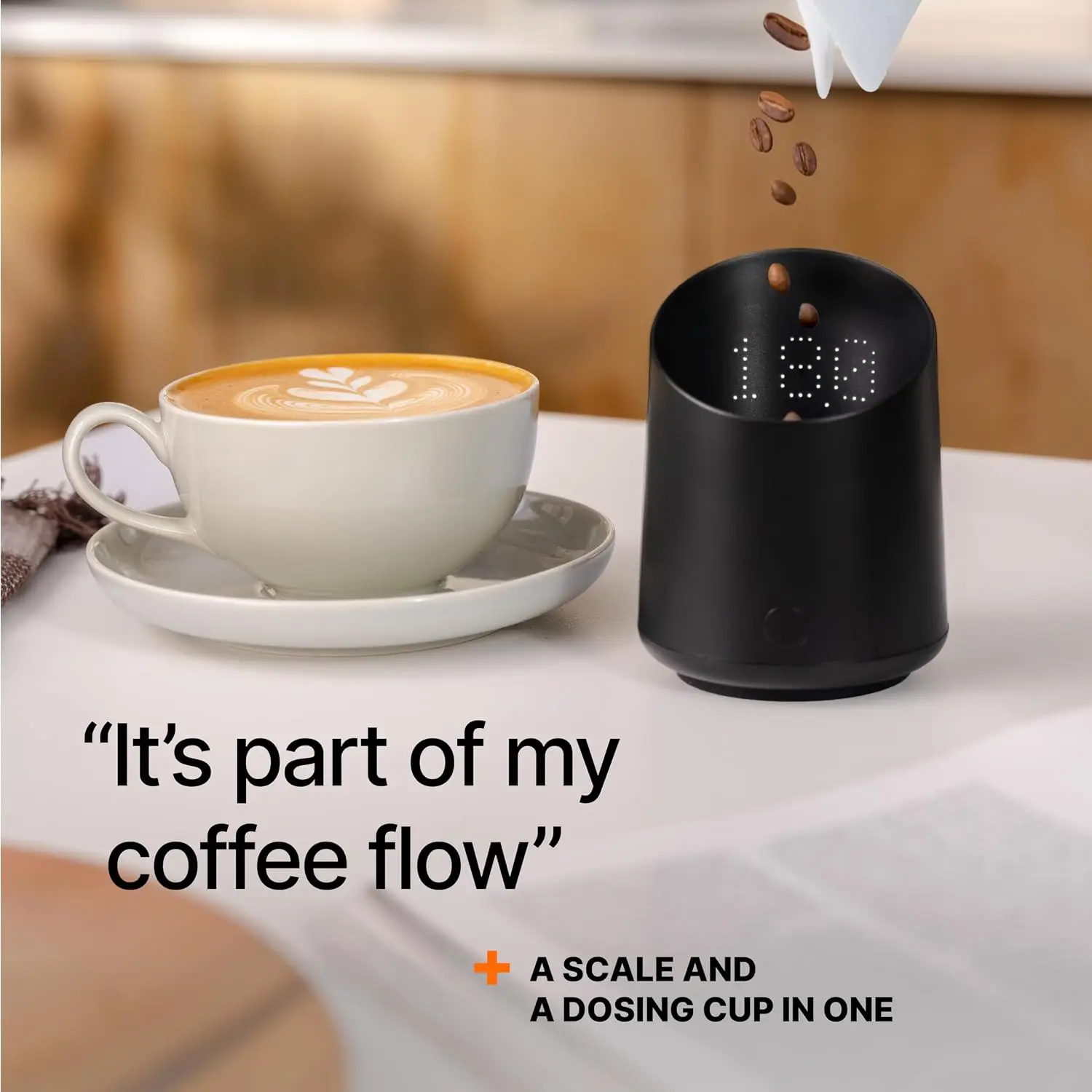 Subminimal SubScale Digital Dosing Cup With LED Display - Black | Sleek & Precise Scale, Dosing Cup Accessories, Measures Coffee