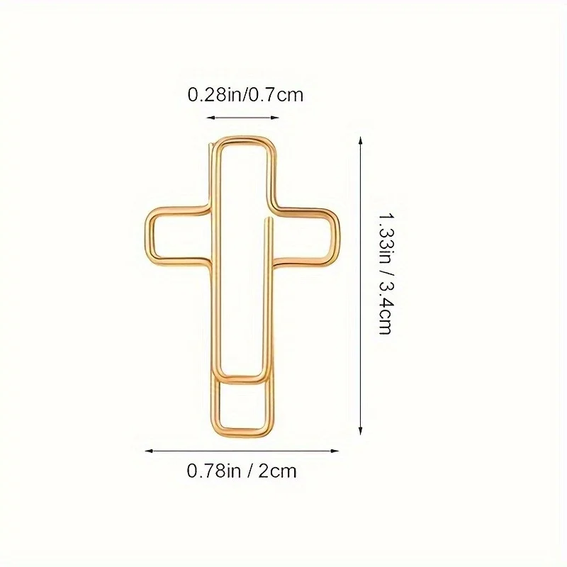 20 piezas clip de papel cruzado mixto dorado/oro rosa, suministros de oficina de metal, clip de papel de papelería, clip de marcapáginas galvanizado