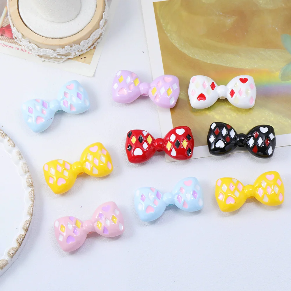 

Сердечный дизайн 100 шт. 18*35 мм DIY бусины/эффект капли масла/ручная работа/фурнитура и компоненты для ювелирных изделий/форма банта/акрил # 18688