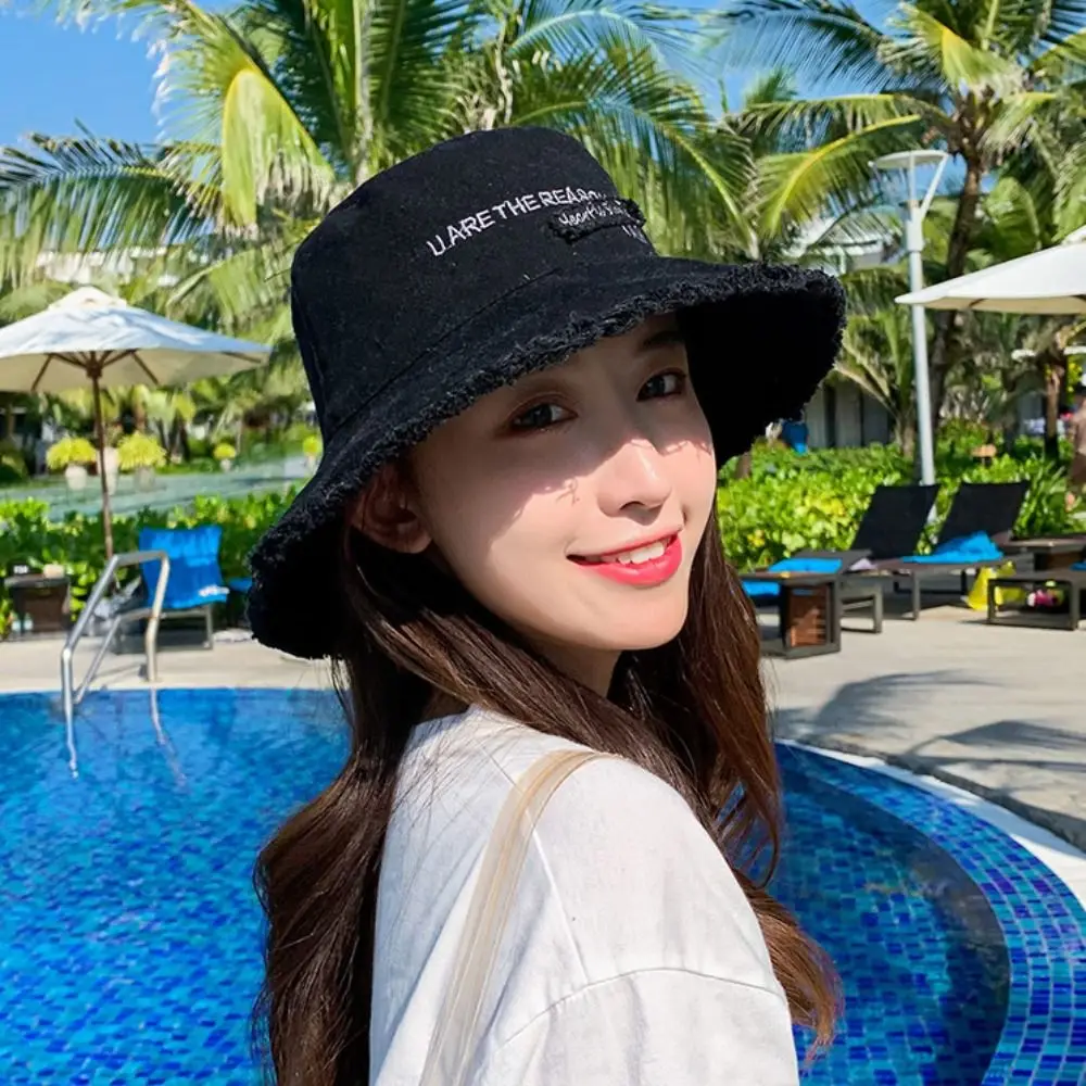 قبعات عصرية للحماية من الأشعة فوق البنفسجية واقية من الشمس قابلة للتنفس في الهواء الطلق، قبعات بلون سادة بحافة واسعة للصيف