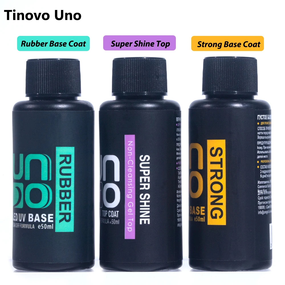 Tinovo Uno 50 ml starker Gummi-Basislack, Decklack, Maniküre, UV-Gel-Nagellack, super glänzender Topcoat, kein Abwischen, klarer, dicker Gel-Lack – Detail 5