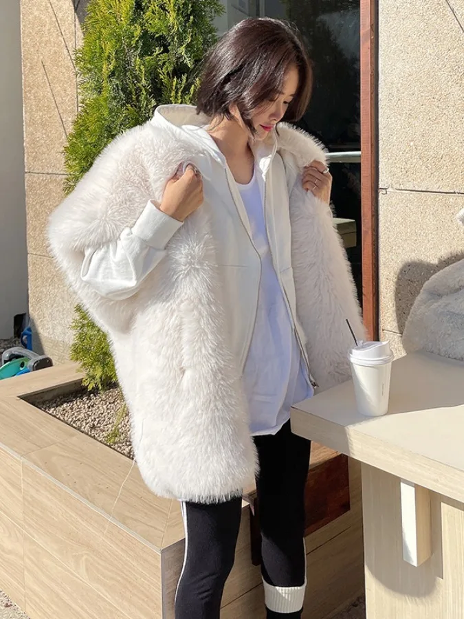 

Женский зимний длинный меховой жилет Dongda Gate: теплый жилет из искусственного меха норки, уютный жилет из полиэфирного волокна