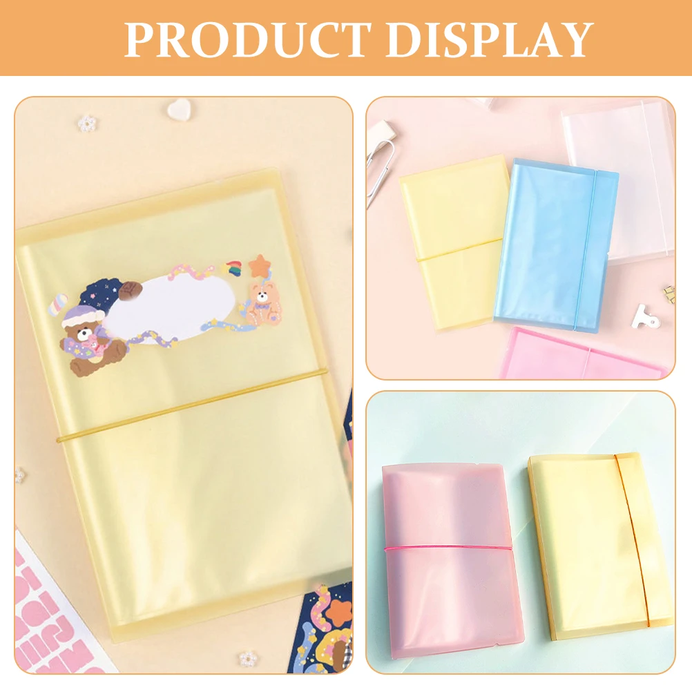 

6 Inch Photo Storage Album for Stickers Cards Elastic Rope Waterproof Protect Photos Receipts Portable Adult card albums