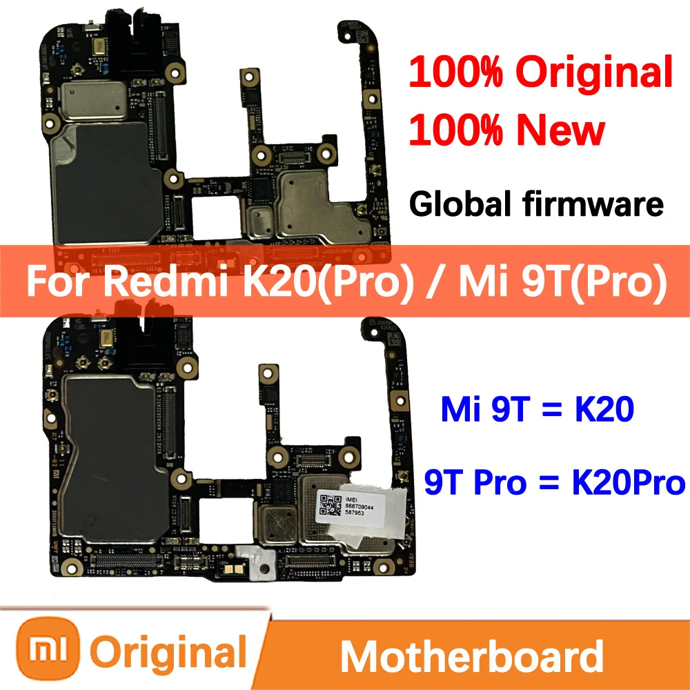 100% Brand New Original Motherboard for Xiaomi Mi 9T Mainboard Redmi K20 Pro Logic Circuit Board Plate Global Unlocked Full Work