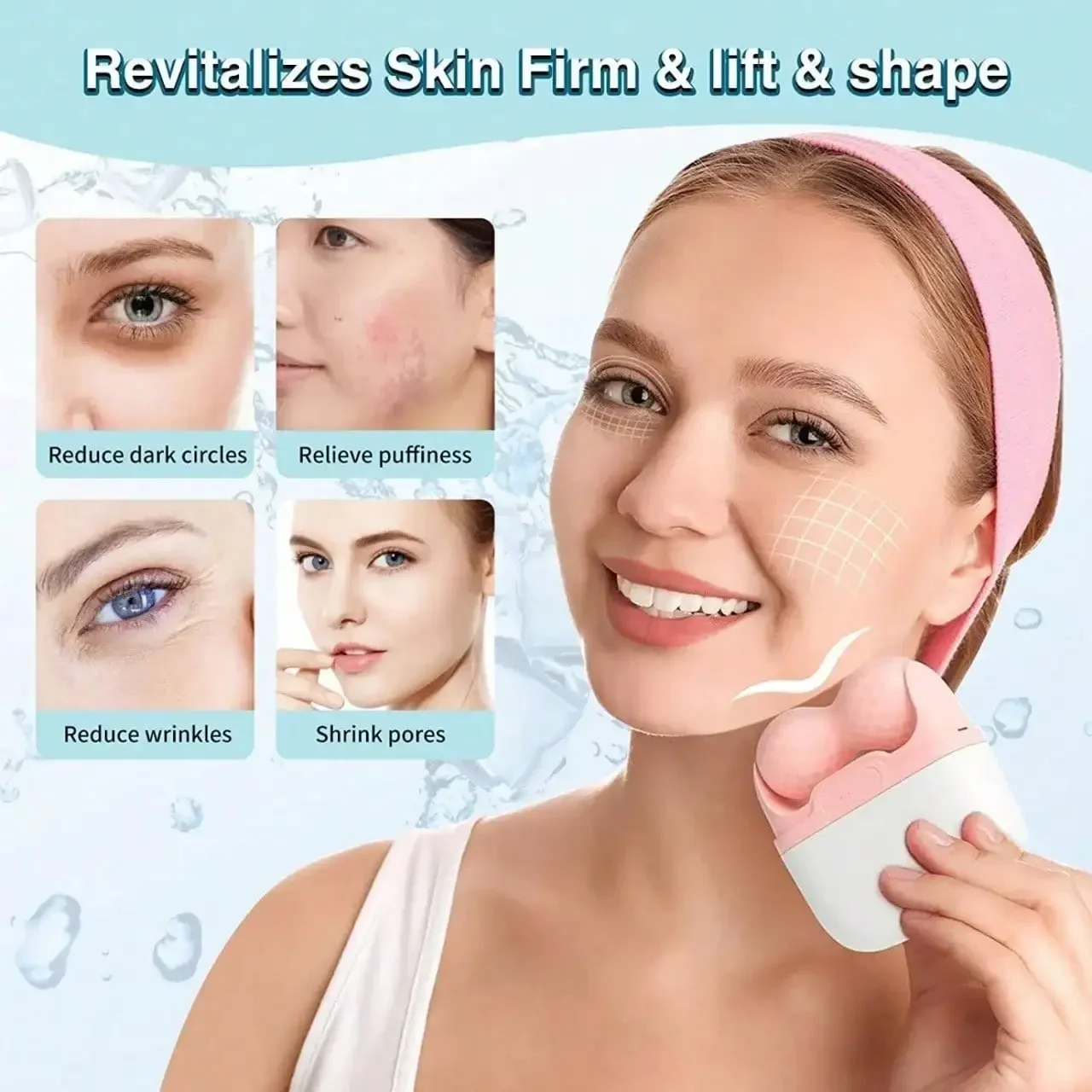 Household Small Mini 2-In-1 Lifting Roller Ice Therapy Device – Facial Firming Massage Beauty Instrument For Cold Compress, Skin Plumping & Wrinkle Reduction view 2