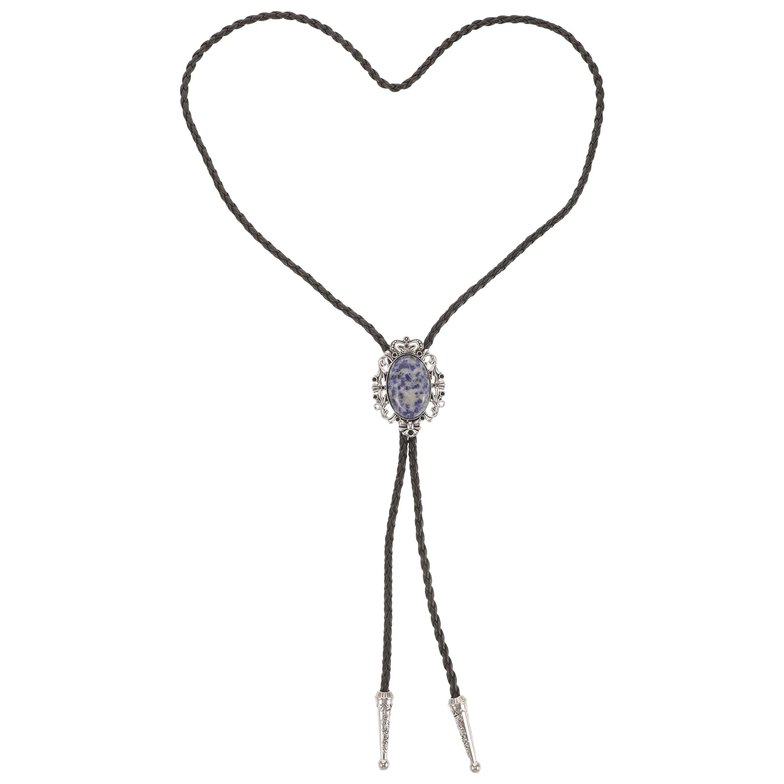 

Small Crown Agate Turquoise Bolo Tie Necklace PU Rope Western Style Adjustable Necktie mens vintage bolo ties male