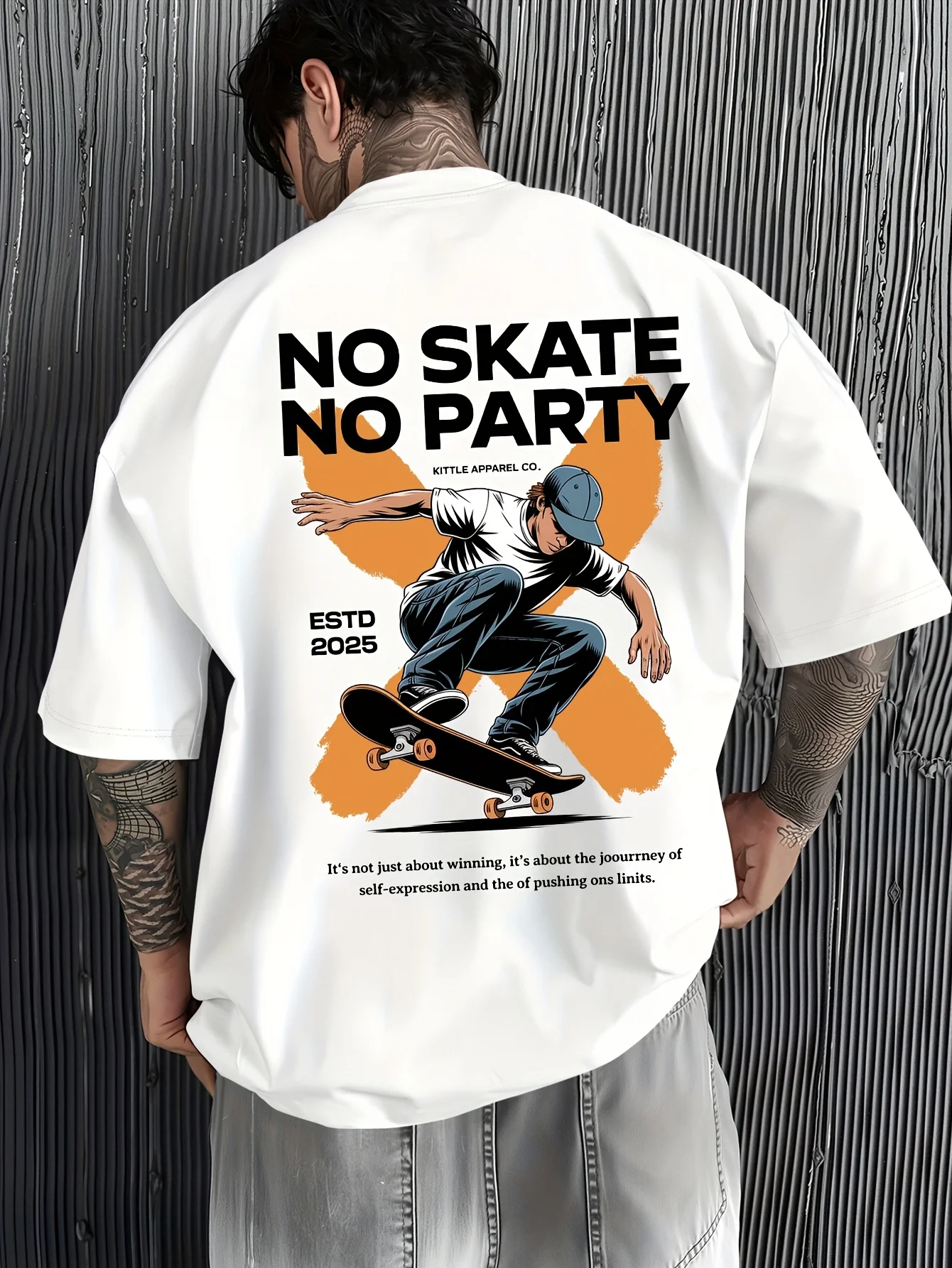 Neues, trendiges und energiegeladenes Skateboard-Sommer-T-Shirt für Herren im amerikanischen Stil, 100 % reine Baumwolle, weiches Material, trendig und modisch