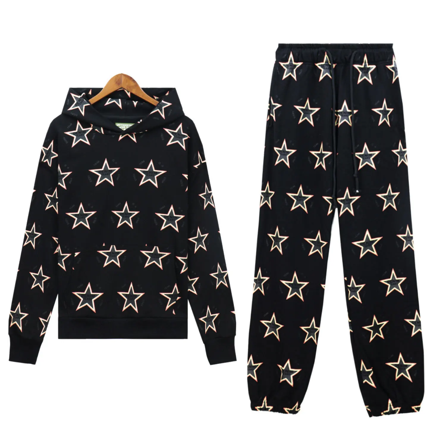 

2025 Brand Hot Selling New Fashionable Outdoor Cotton Printed Hoodie, European and American Fashion Men's Sports Set