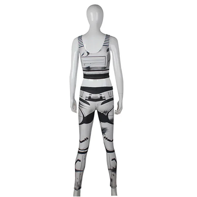 qq34Adult Star Costume Cosplay Stormtroope Crop Imperial Fashion T-shirt sexy Top Pantaloni Set Leggings Donna Tuta attillata