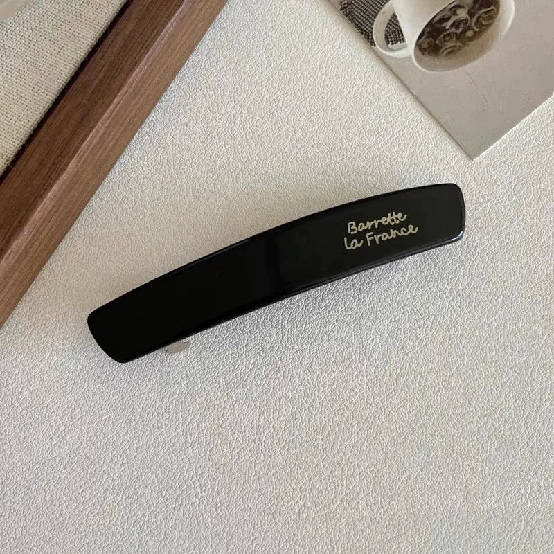 مشبك شعر أكريليك لامع للنساء، مشبك جانبي أنيق للفتيات العصريات، مشبك كلمة واحدة