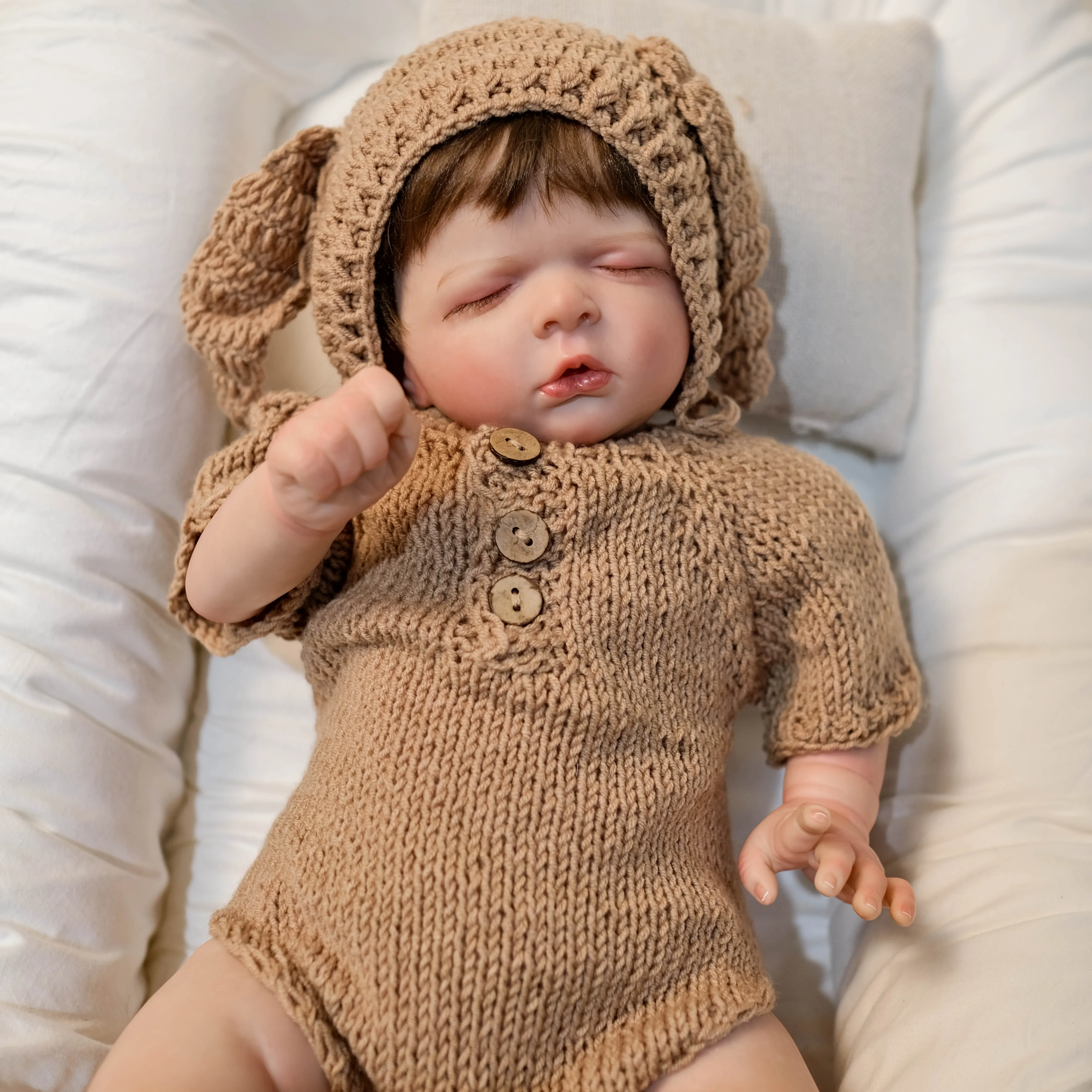 DLS 19inch Lifelike Newborn Baby Doll Reborn Asleep Louisa Soft Body 3D Skin with Visible Veins High Quality Handmade Doll - view 6