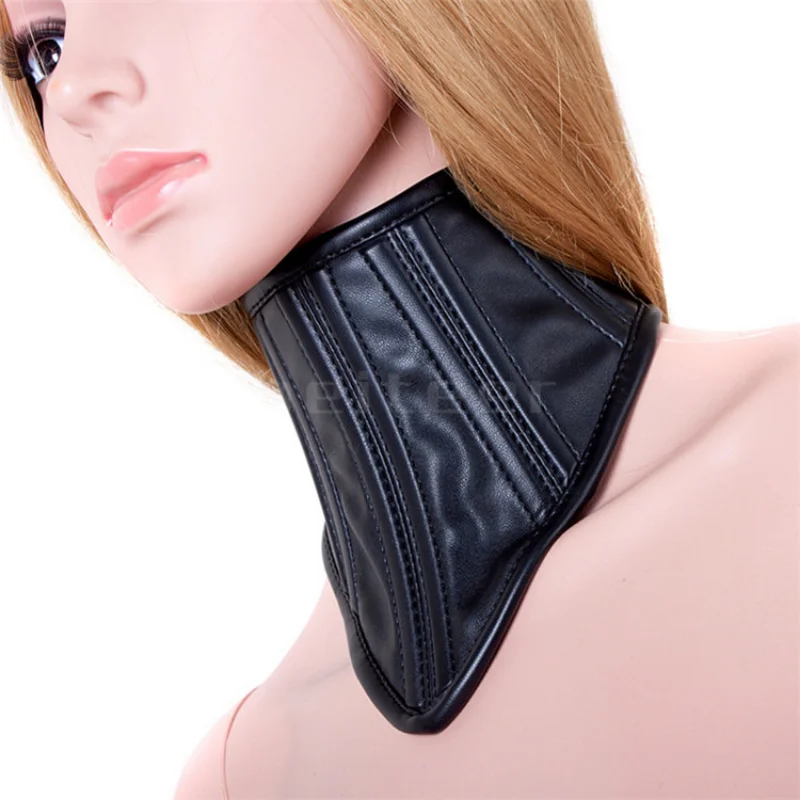 BDSM Cartilage Corset Restraint Unisex Collar Lockable PU Leather Half/Full Face Mask Bondage Slave  Adult Game Sex Toys