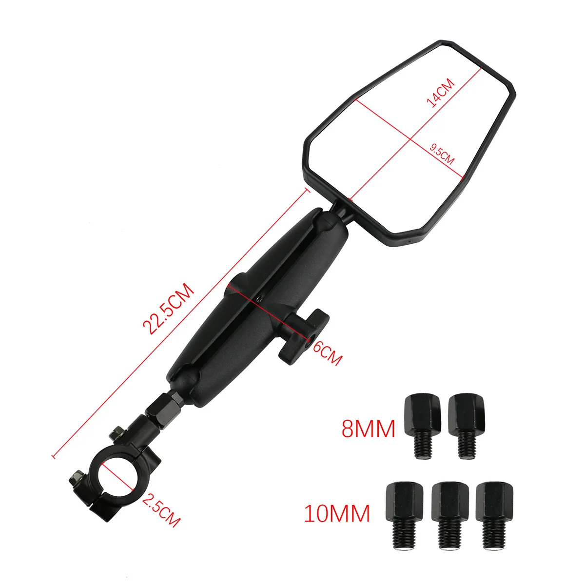 Универсальное регулируемое зеркало для мотоцикла с креплением на Руль 7/8 дюймов и винтами 8/10 мм для велосипеда скутера мопеда