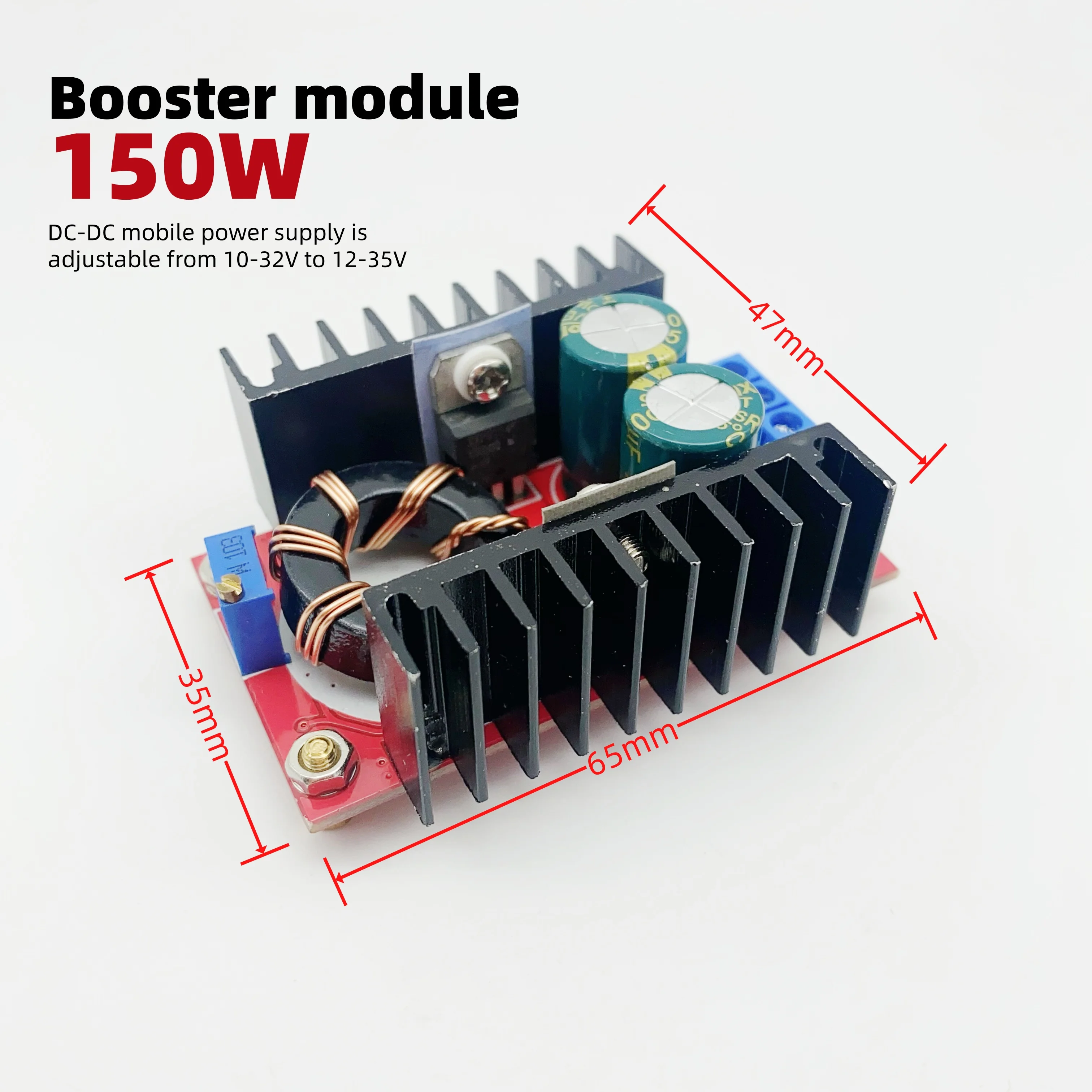 150W DC-DC Boost Converter Step Up Power Supply Module 10-32V To 12-35V 10A Laptop Voltage Charge Board