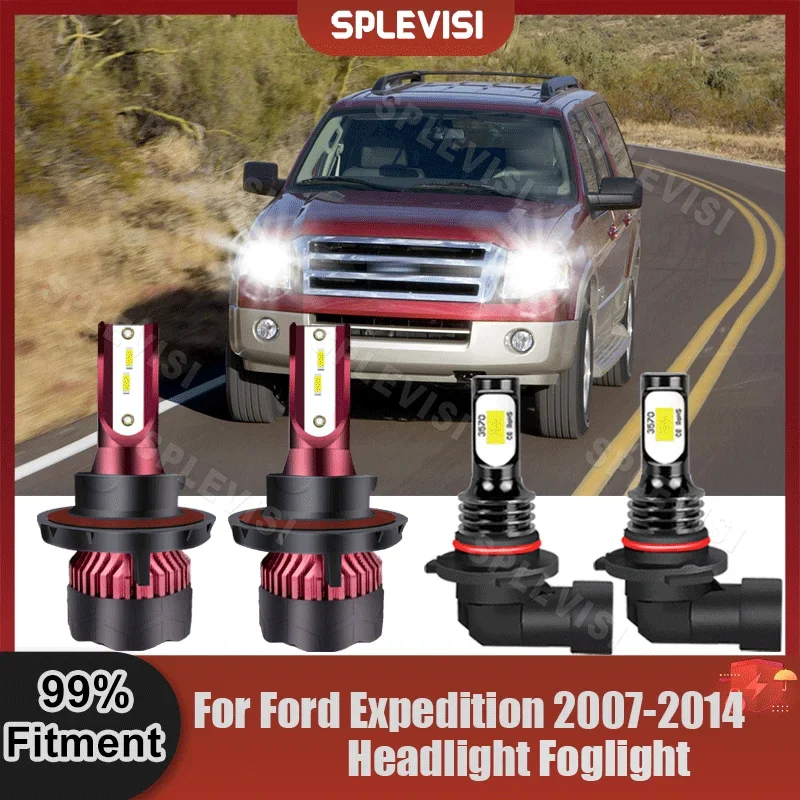 

4X Headlight Foglamp Bulbs Kit For Ford Expedition 2007 2008 2009 2010 2011 2012 2013 2014 High Low Beam Fog light