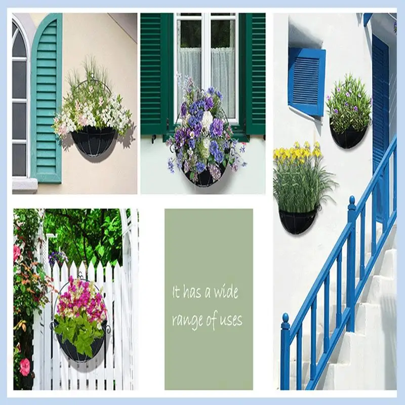 

AS63-3PCS 12 Inch Half Round Planter Liners Fabric Plant Liners Half Circle Flower Basket Liners Replacement Felt Liner