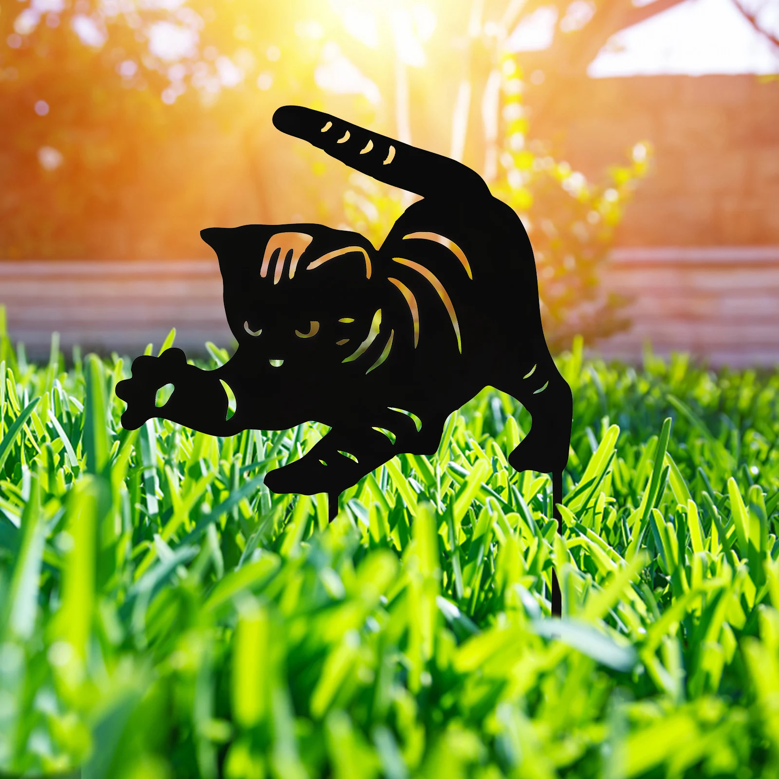 

2Pcs Black Cat Floor Insert Acrylic Garden naments Yard Art Stake Lawn Decor Cat Adornment Halloween Props Outdoor Use