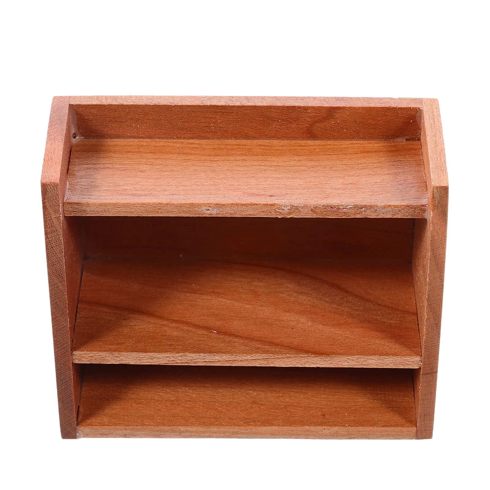

1:12 Scale Miniature Wooden Bookshelf Dollhouse Furniture 3-Tier Display Rack for Mini Books Plants Crafts Storage Shelf Decor