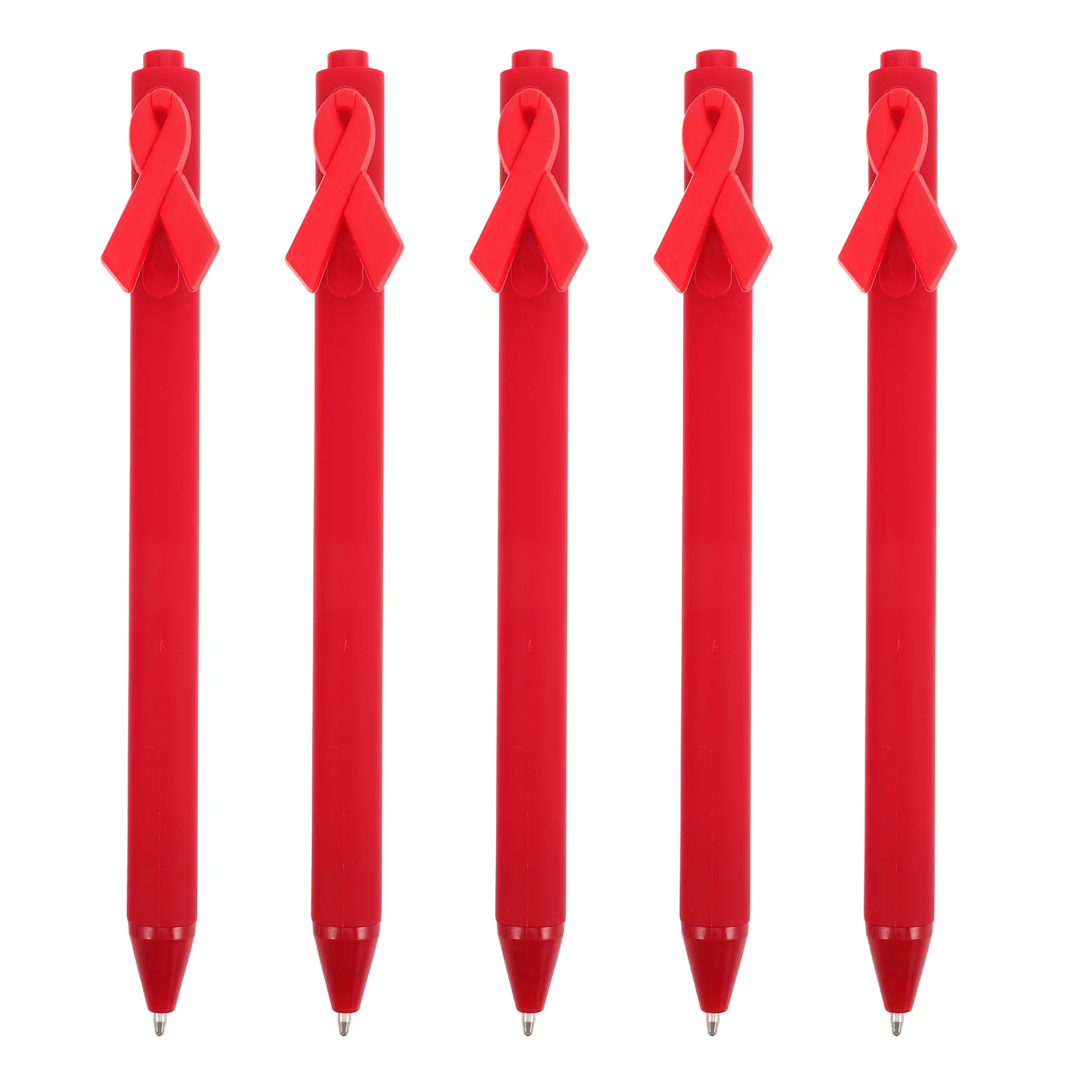 

5pcs Ribbon Ballpoint Pen Charity Support Health Awareness Fundraising Gift Volunteer Cancer Patients Smooth Writing