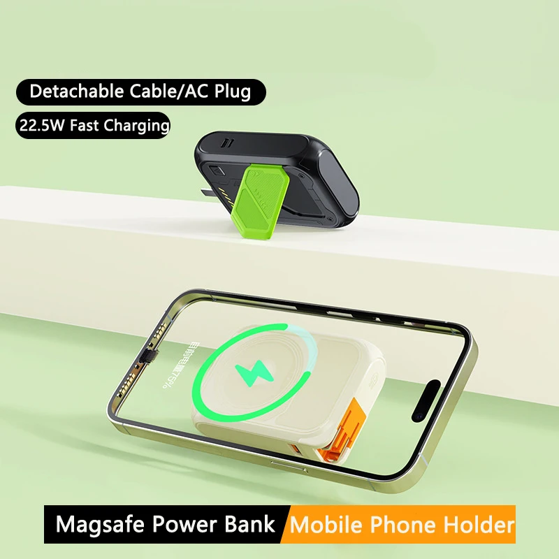 Banco de energía inalámbrico magnético, cargador de pared de 20000mAh para iPhone, Huawei, 22,5 W, cargador portátil de carga rápida con enchufe de CA