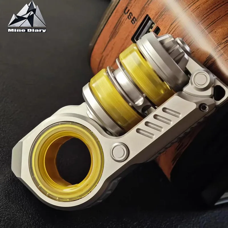 

EDC Новый Aurora S.S PEI Push Slider Многофункциональный Ding камертон с трещоткой Композитный гироскоп на кончике пальца Limited 300 шт.