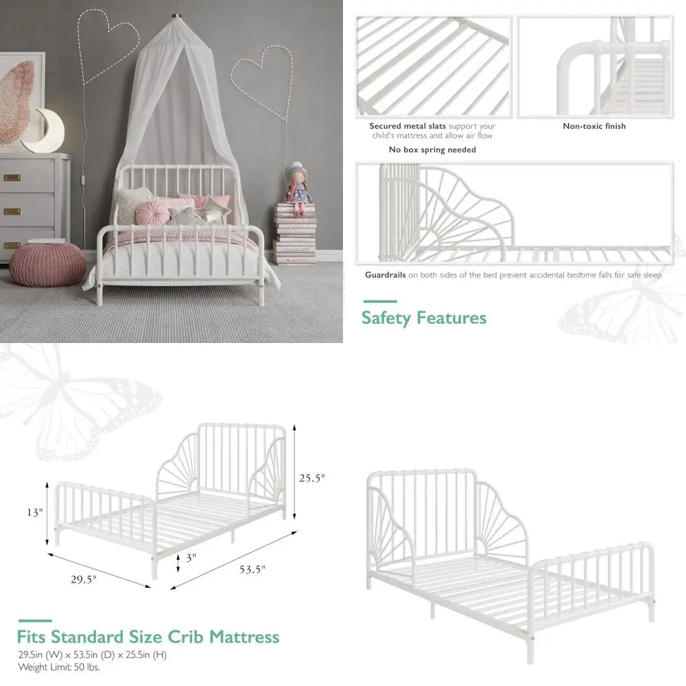 

Quinn Musical Toddler Bed, Sleek White Finish