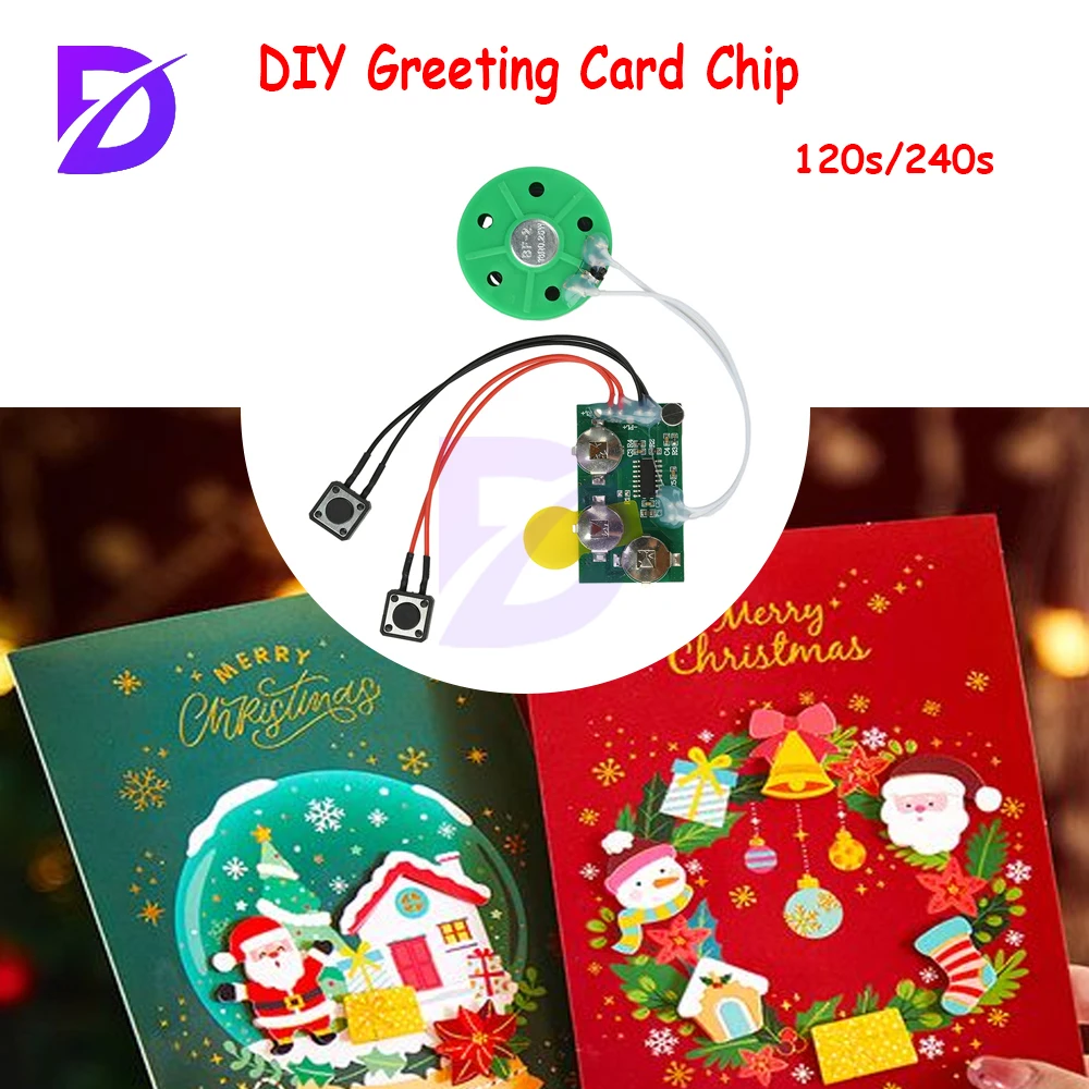 DIY Greeting Card Chip 120-Second/240-Second Voice Recording Module Toy Recorder Mechanism Button Playback